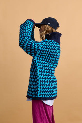 karavan clothing fashion well i did fall winter 24 25 envira knitted sweater blue