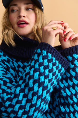 karavan clothing fashion well i did fall winter 24 25 envira knitted sweater blue