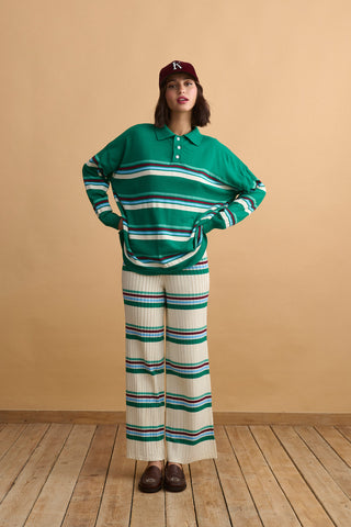 karavan clothing fashion well i did fall winter 24 25 felipa longsleeve polo green stripes