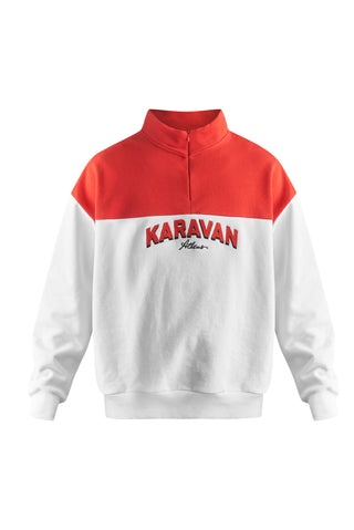 karavan clothing well i did fall winter 24 25 men collection gareth sweater red white logo