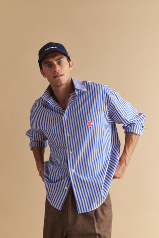 karavan clothing well i did fall winter 24 25 men collection gelson shirt blue stripes