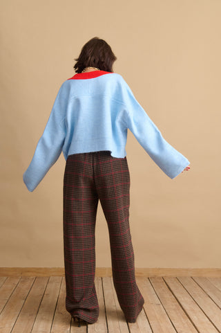 karavan clothing fashion KRVN well i did fall winter 24 25 bianca knitted cardigan light blue