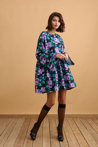 karavan clothing fashion well i did fall winter 24 25 hadley mini dress floral purple black