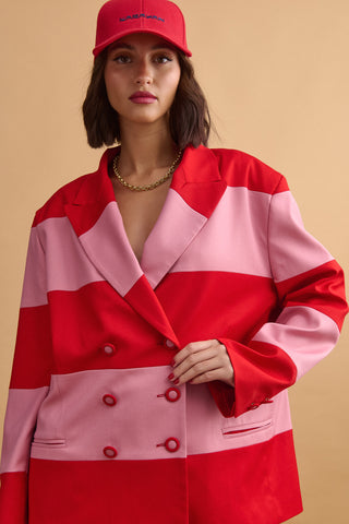 karavan clothing fashion well i did fall winter 24 25 hayley blazer pink red