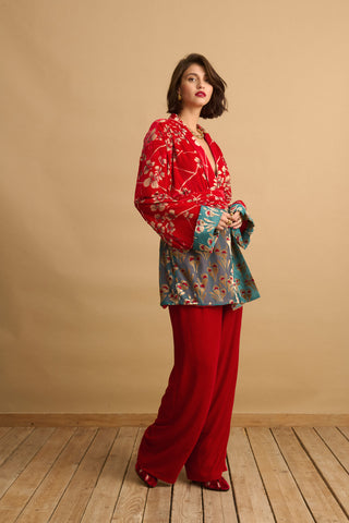 karavan clothing fashion KRVN well i did fall winter 24 25 christmas edition lauren trousers red