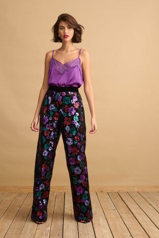 karavan clothing fashion KRVN well i did fall winter 24 25 christmas edition ioli trousers black magenta