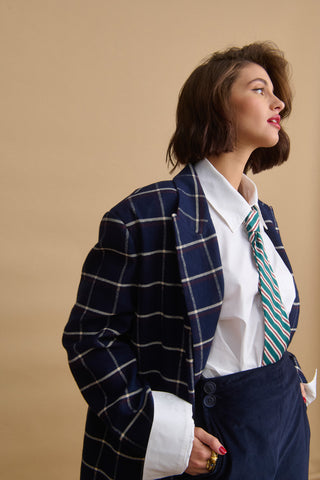 karavan clothing fashion KRVN well i did fall winter 24 25 luna blazer blue checked