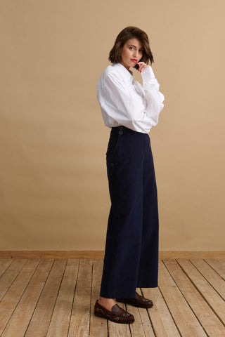 karavan clothing fashion KRVN well i did fall winter 24 25 janine corduroy trousers blue