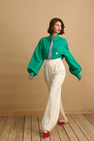 karavan clothing fashion KRVN well i did fall winter 24 25 jasmin shirt green