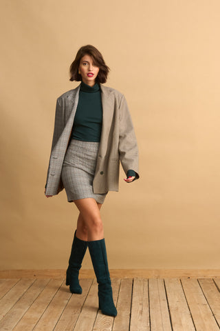 karavan clothing fashion KRVN well i did fall winter 24 25 jenny checked skirt grey