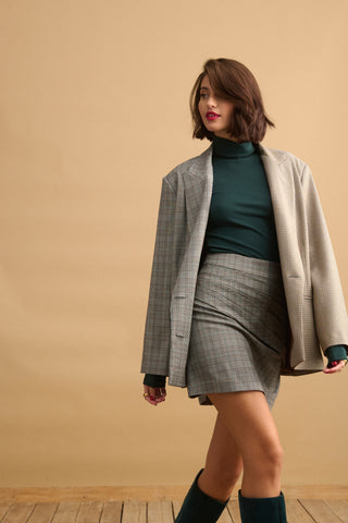 karavan clothing fashion KRVN well i did fall winter 24 25 jenny checked skirt grey