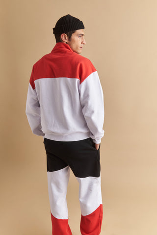 karavan clothing well i did fall winter 24 25 men collection gareth sweater red white logo