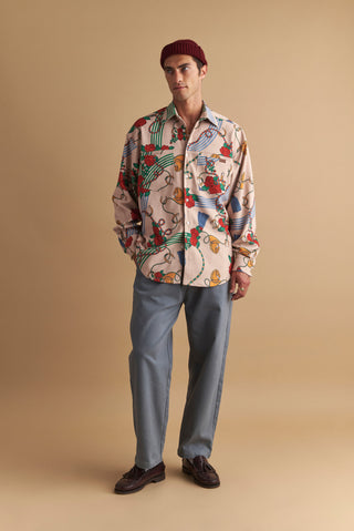 karavan clothing well i did fall winter 24 25 men collection jose shirt roses pattern