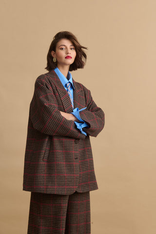 karavan clothing fashion KRVN well i did fall winter 24 25 ariana blazer checked brown