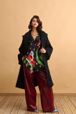 karavan clothing fashion well i did fall winter 24 25 elianna trousers bordeaux faux leather