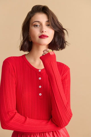 karavan clothing fashion KRVN well i did fall winter 24 25 luisa knitted top red