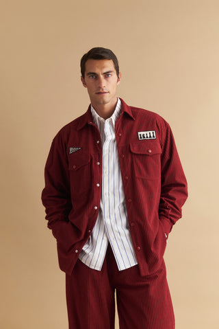 karavan clothing well i did fall winter 24 25 men collection luke shirt bordeaux