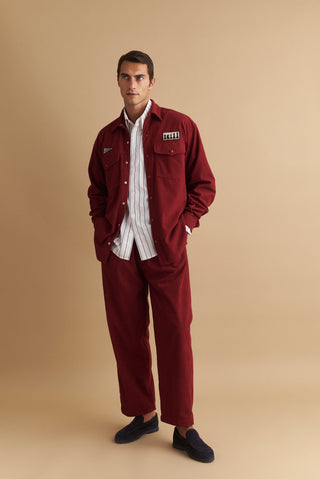 karavan clothing well i did fall winter 24 25 men collection luke shirt bordeaux