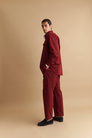 karavan clothing well i did fall winter 24 25 men collection luke shirt bordeaux