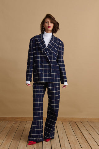 karavan clothing fashion KRVN well i did fall winter 24 25 luna blazer blue checked