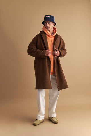 karavan clothing well i did fall winter 24 25 men collection lamine coat brown