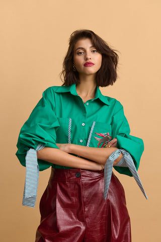 karavan clothing fashion well i did fall winter 24 25 milena shirt green