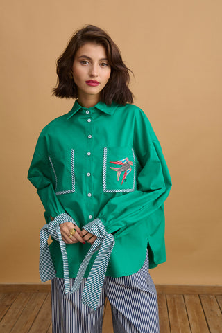 karavan clothing fashion well i did fall winter 24 25 milena shirt green