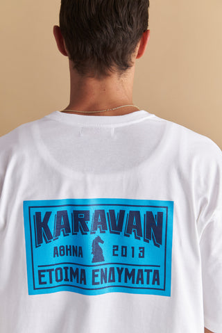 karavan clothing well i did fall winter 24 25 men collection nelson tee blue logo