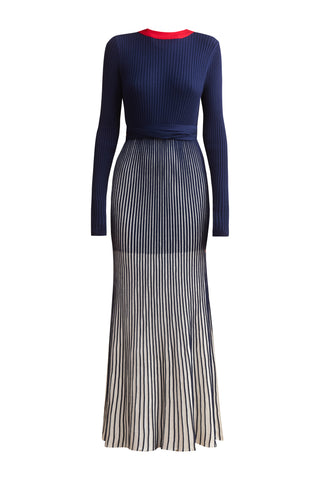 karavan clothing fashion well i did fall winter 24 25 nina knitted dress blue ivory