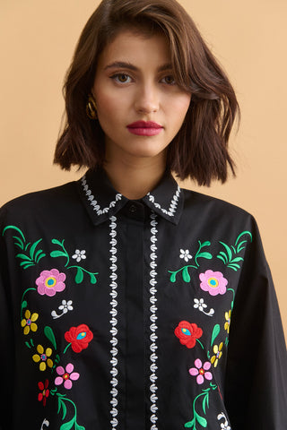 karavan clothing fashion KRVN well i did fall winter 24 25 christmas edition patricia mini dress black embroidery