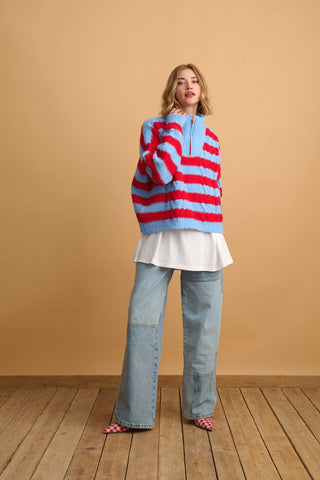 karavan clothing fashion well i did fall winter 24 25 penelope pullover blue red