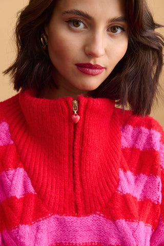 karavan clothing fashion well i did fall winter 24 25 penelope pullover red pink