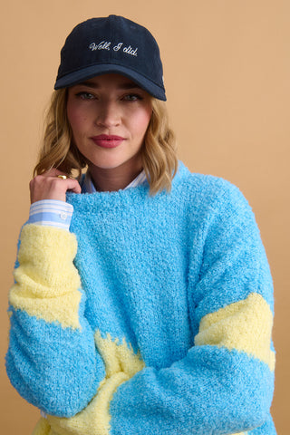 karavan clothing fashion well i did fall winter 24 25 phoebe sweater blue yellow