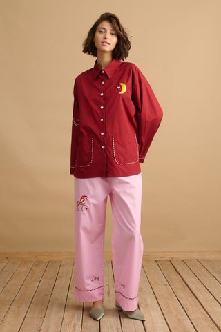 karavan clothing planet homeware collection fall winter 24 25 pyjamas set pink burgundy