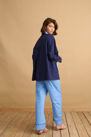 karavan clothing planet homeware collection fall winter 24 25 pyjamas set light navy blue