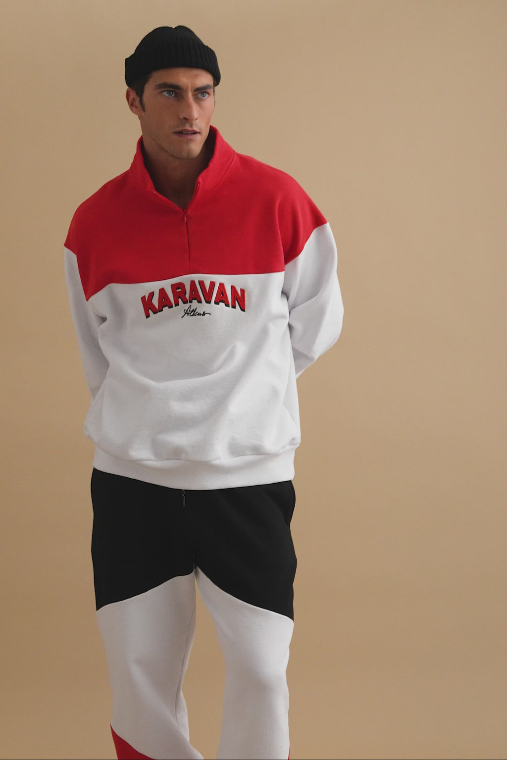 karavan clothing well i did fall winter 24 25 men collection david sweatpants logo red