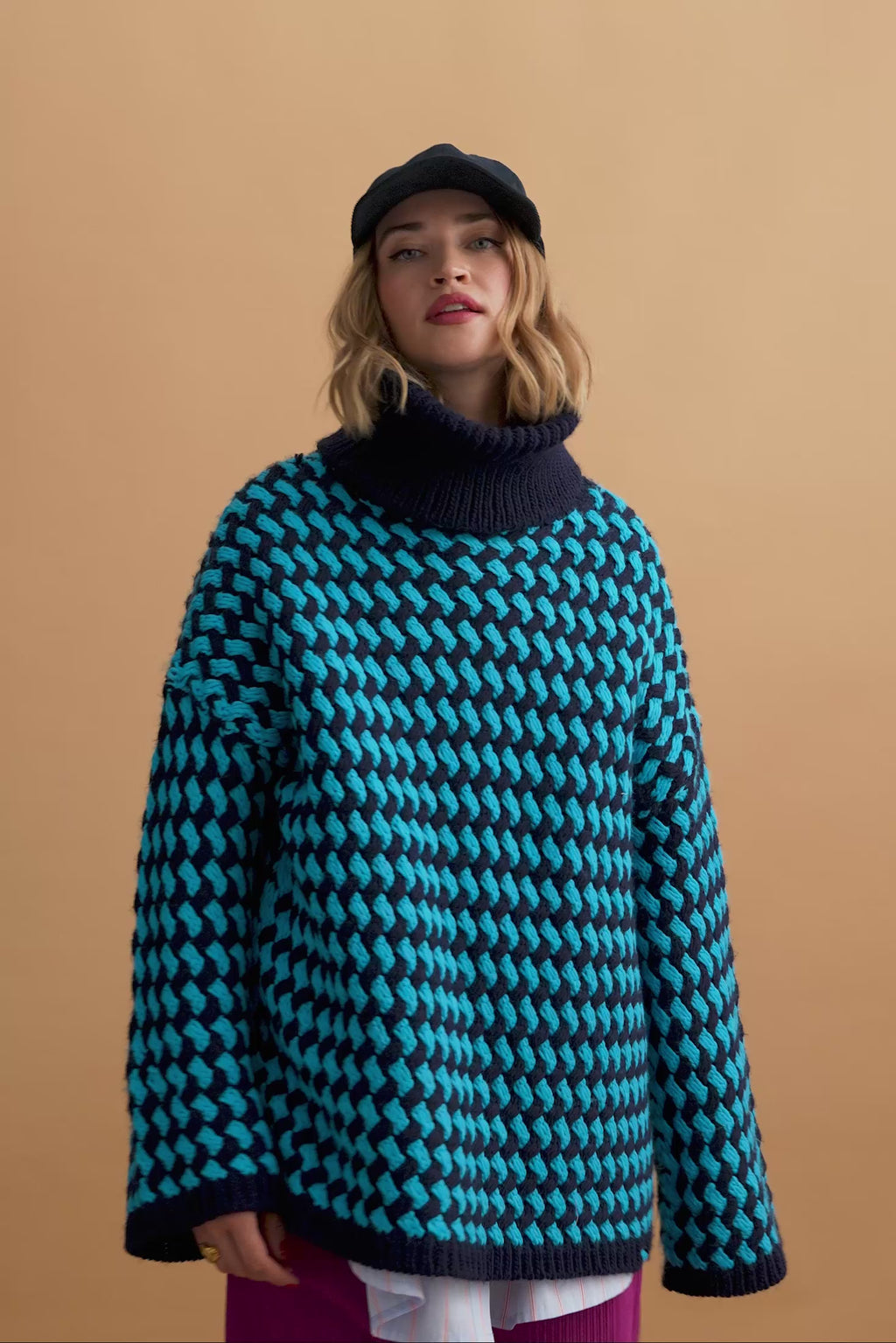 karavan clothing fashion well i did fall winter 24 25 envira knitted sweater blue