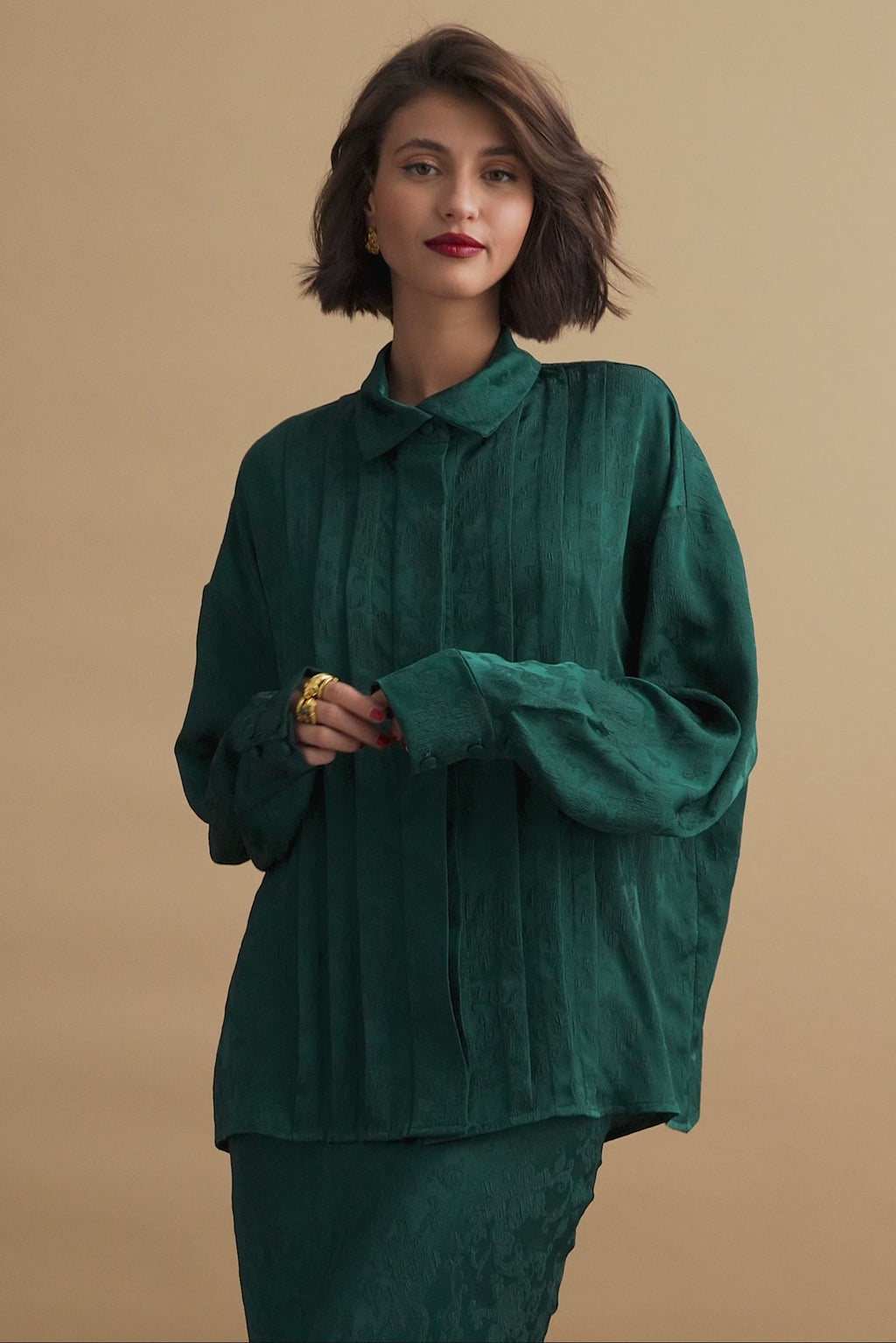 karavan clothing fashion KRVN well i did fall winter 24 25 donna shirt dark green