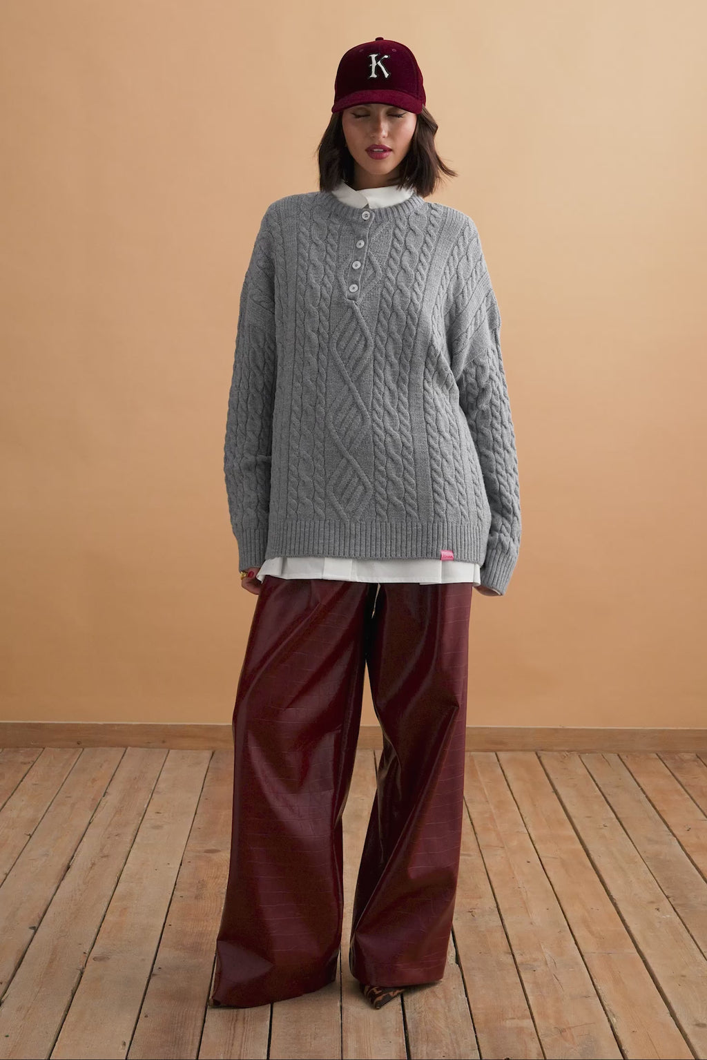 karavan clothing fashion well i did fall winter 24 25 elianna trousers bordeaux faux leather