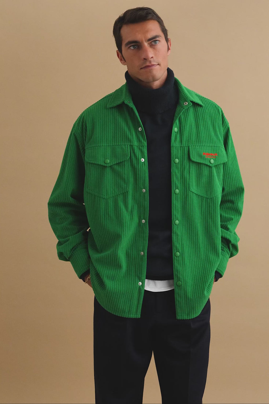 karavan clothing well i did fall winter 24 25 men collection kieran shirt green