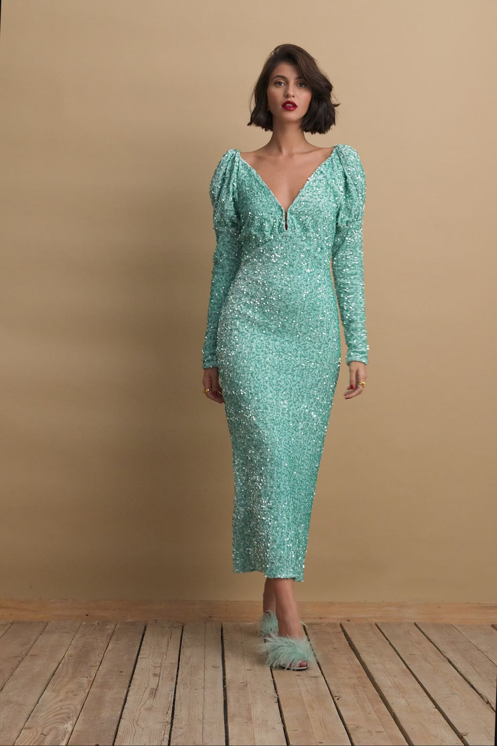 karavan clothing fashion KRVN well i did fall winter 24 25 christmas edition samara dress mint