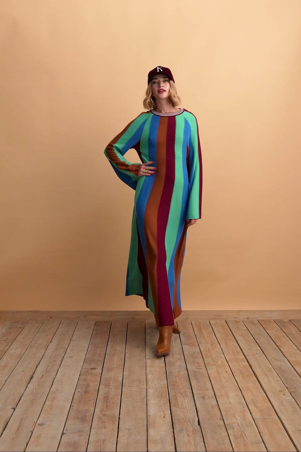 karavan clothing fashion KRVN well i did fall winter 24 25 christmas edition dalia knitted dress multicolor