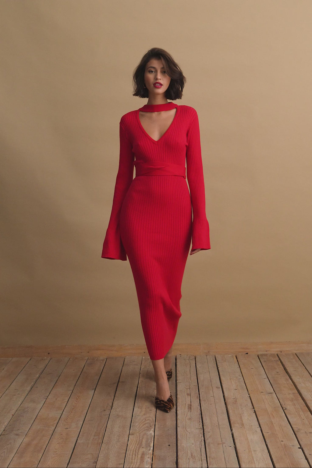 karavan clothing fashion KRVN well i did fall winter 24 25 stefania knitted dress red