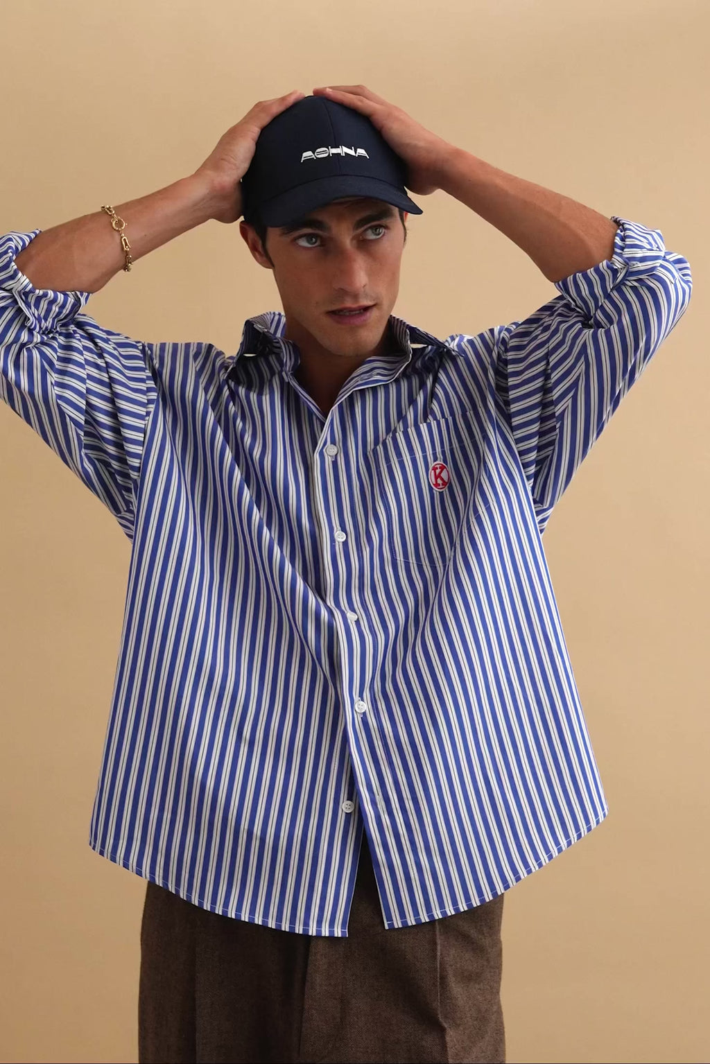 karavan clothing well i did fall winter 24 25 men collection gelson shirt blue stripes