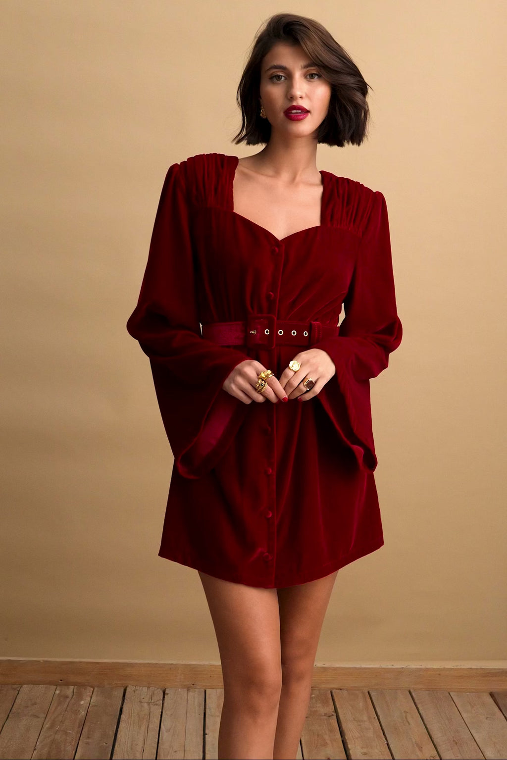 karavan clothing fashion KRVN well i did fall winter 24 25 christmas edition doris mini dress bordeaux