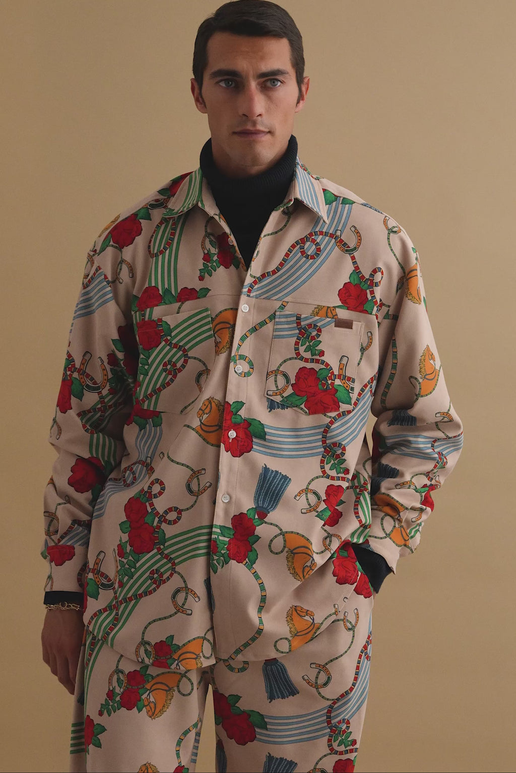 karavan clothing well i did fall winter 24 25 men collection jose shirt roses pattern