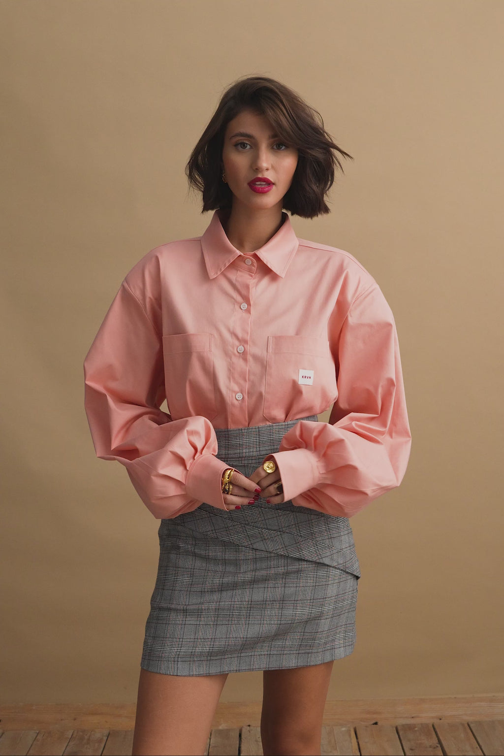 karavan clothing fashion KRVN well i did fall winter 24 25 jasmin shirt salmon