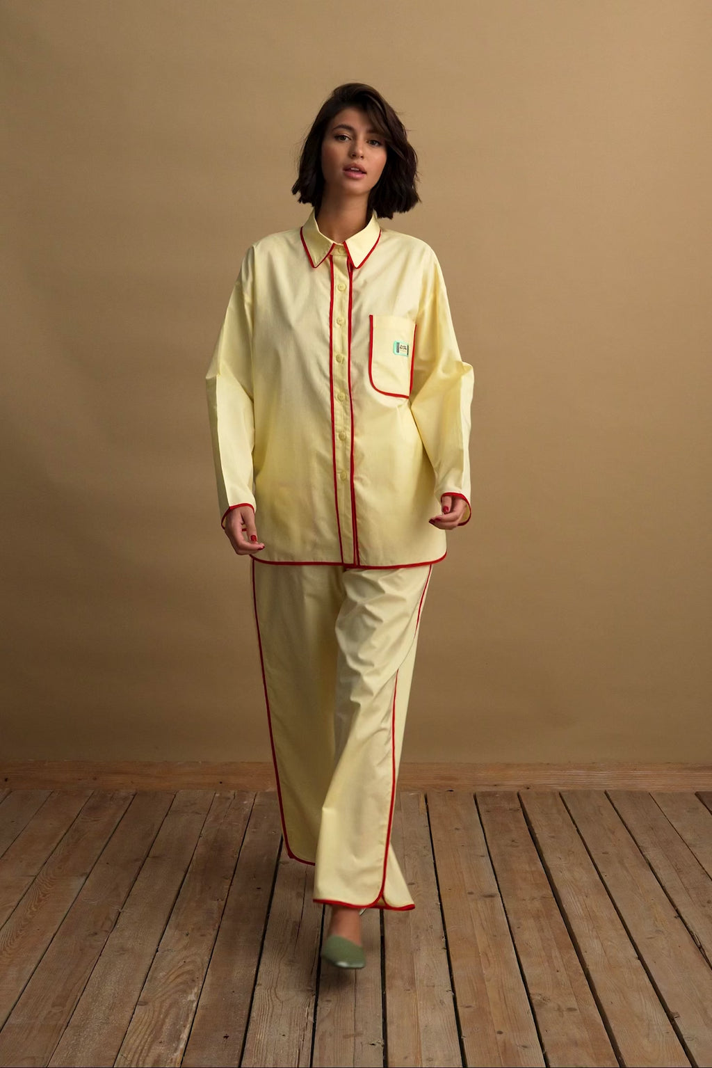 karavan clothing planet homeware collection fall winter 24 pyjamas set yellow carousel