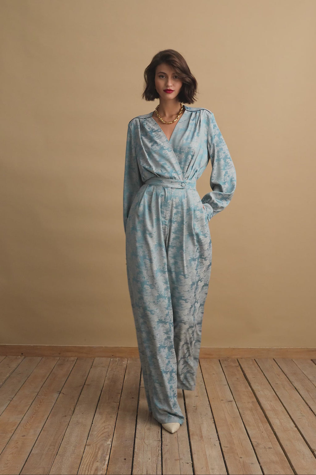 karavan clothing fashion KRVN well i did fall winter 24 25 eleonora jumpsuit light blue