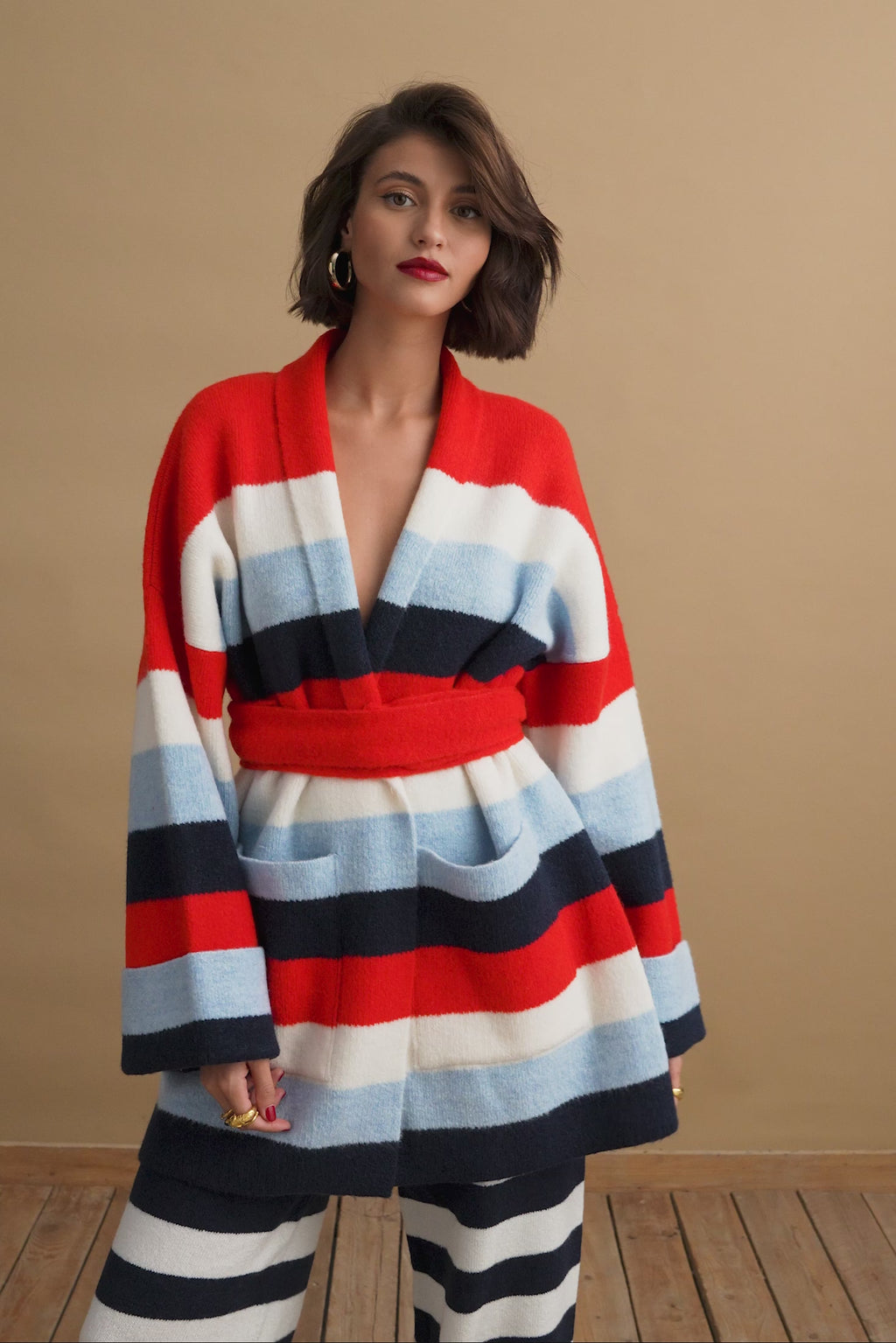 karavan clothing fashion KRVN well i did fall winter 24 25 marianna knitted cardigan ciel red